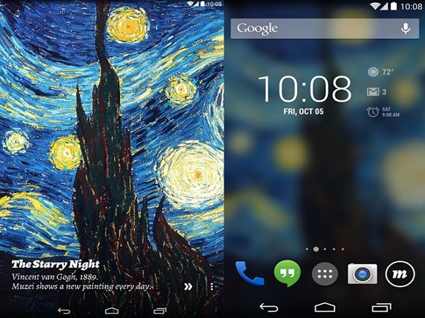 Màn hình của ứng dụng android Muzei có thể biến màn hình điện thoại thành bảo tàng nghệ thuật.