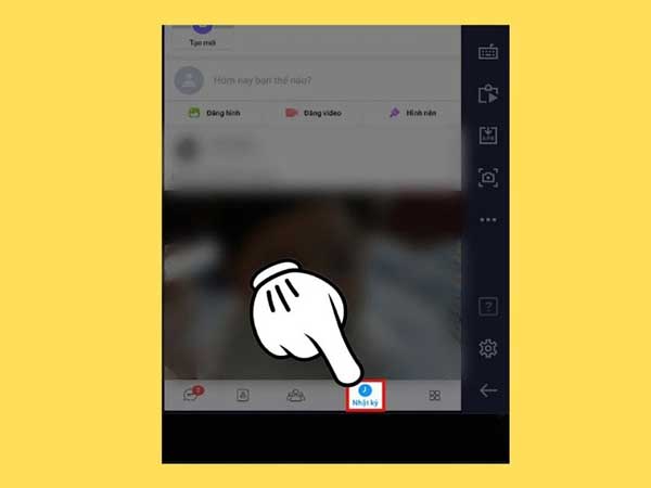 chọn mục "Nhật ký" để tiếp tục quá trình đăng bài