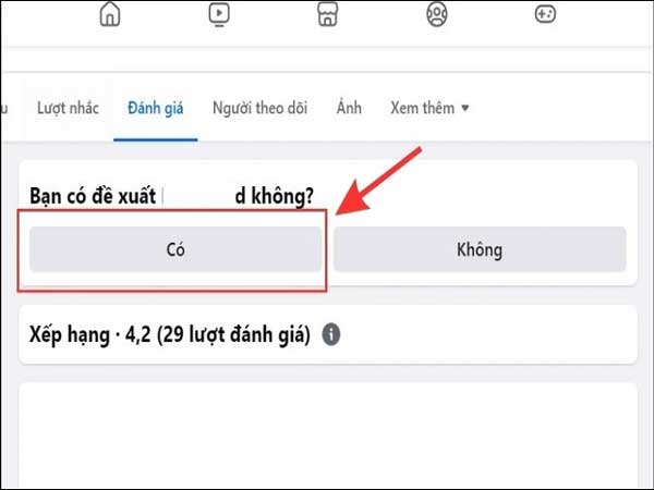 Nhấn vào nút có dòng văn bản "Bạn có đề xuất … không?"