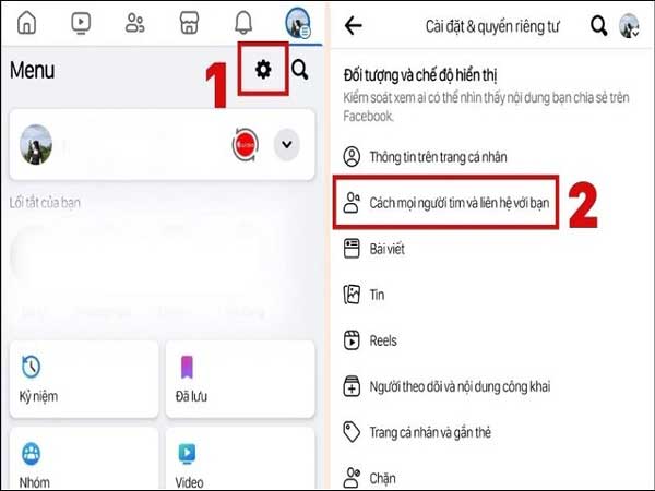 Chọn biểu tượng Cài đặt