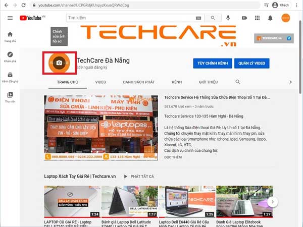 tiếp tục nhấp chuột lên biểu tượng ảnh đại diện