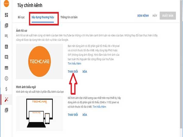 bạn có thể thực hiện thay đổi hình đại diện hoặc avatar YouTube
