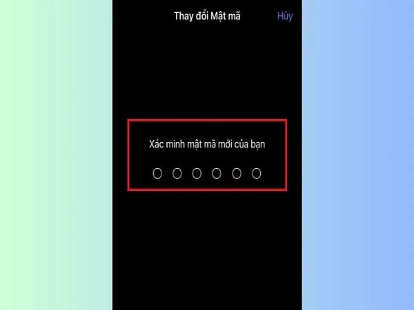 xác minh mật khẩu mới bằng cách nhập lại một lần nữa