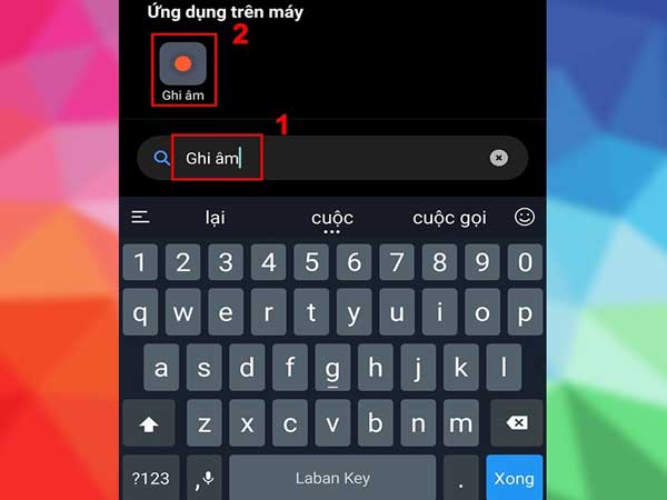 Mở ứng dụng Ghi âm