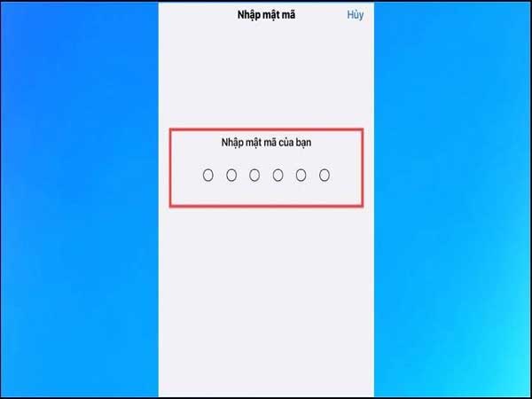 nhập mật khẩu hiện tại của điện thoại