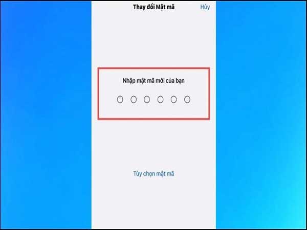 Nhập mật khẩu mới mà bạn muốn đặt cho điện thoại iPhone