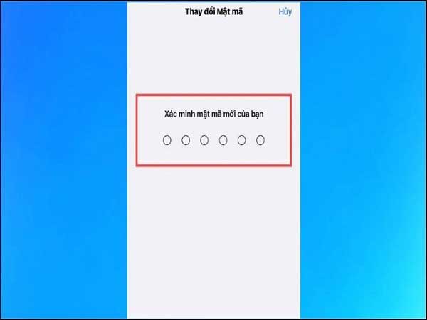 nhập lại mật khẩu mới một lần nữa để xác nhận
