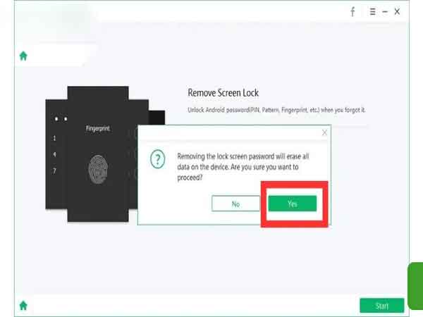 chọn tính năng "Remove Screen Lock"