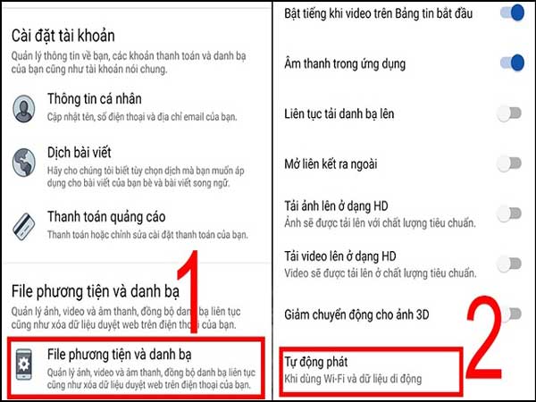 Cách tắt tự phát video trên Facebook bằng điện thoại