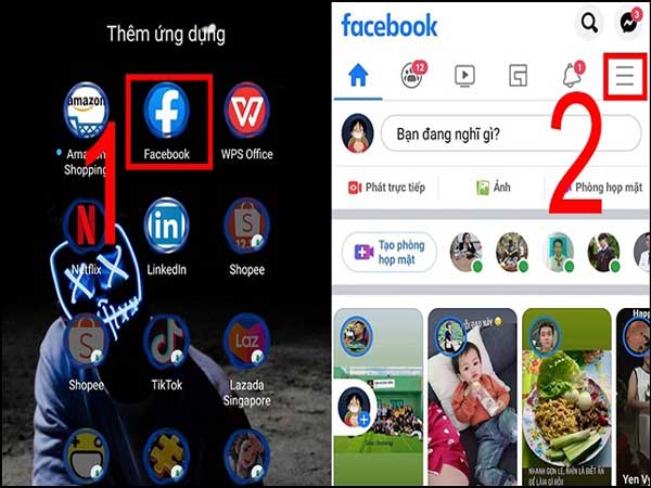 chọn biểu tượng ba chấm ở góc trên bên phải của màn hình