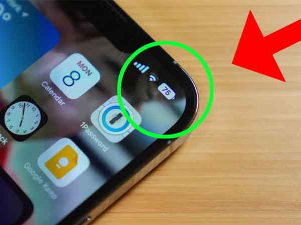 iPhone chỉ hiển thị biểu tượng pin trên thanh trạng thái