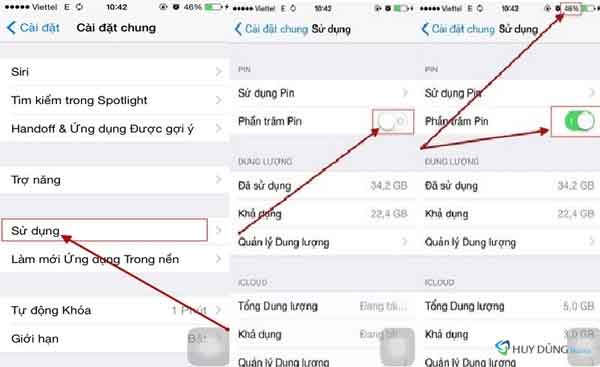 Cách hiển thị phần trăm pin trên iPhone có Face ID