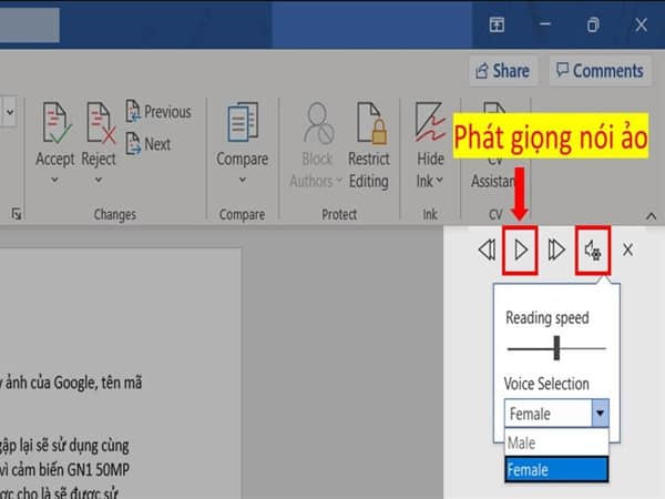 Dùng Dictate – đọc văn bản để Word tự gõ