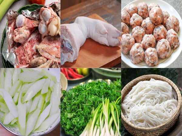 Nguyên liệu cần chuẩn bị để nấu bún bung